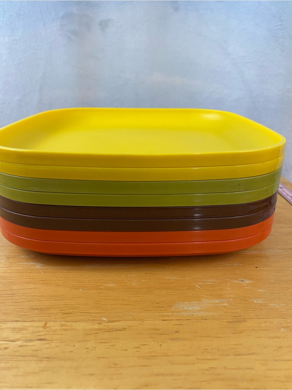 Vintage 1980s Tupperware 1534-15 Square 8" Lunch Snack Plates Set of 8
